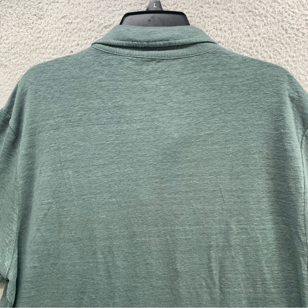 Bonobos Linen Polo Shirt Sage Green Solid Pullover V-Neck Collared Men’s Size XL - Picture 9 of 9